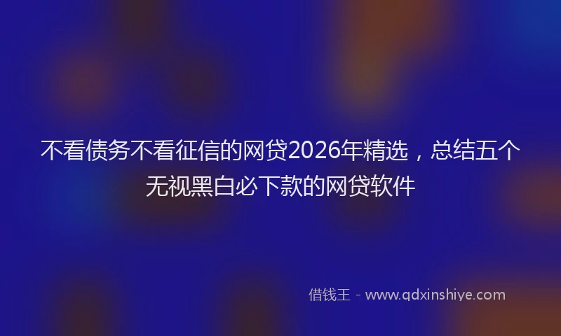 不看债务不看征信的网贷2026年精选，总结五个无视黑白必下款的网贷软件