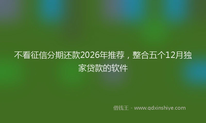 不看征信分期还款2026年推荐，整合五个12月独家贷款的软件