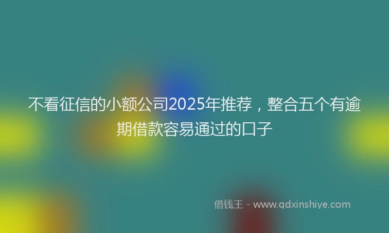 不看征信的小额公司2025年推荐，整合五个有逾期借款容易通过的口子