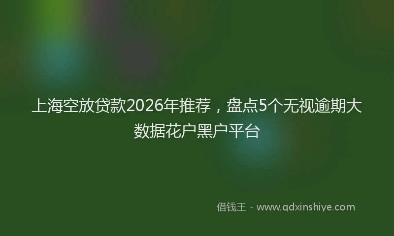 上海空放贷款2026年推荐，盘点5个无视逾期大数据花户黑户平台