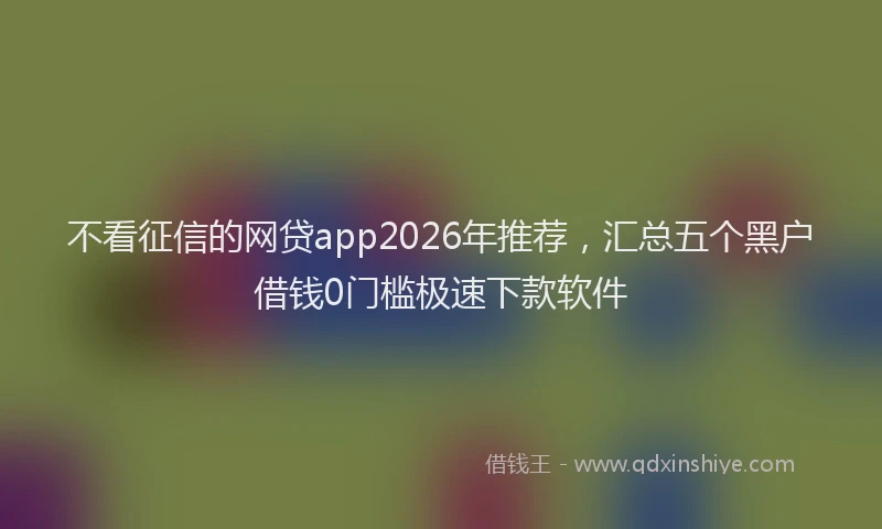 不看征信的网贷app2026年推荐，汇总五个黑户借钱0门槛极速下款软件