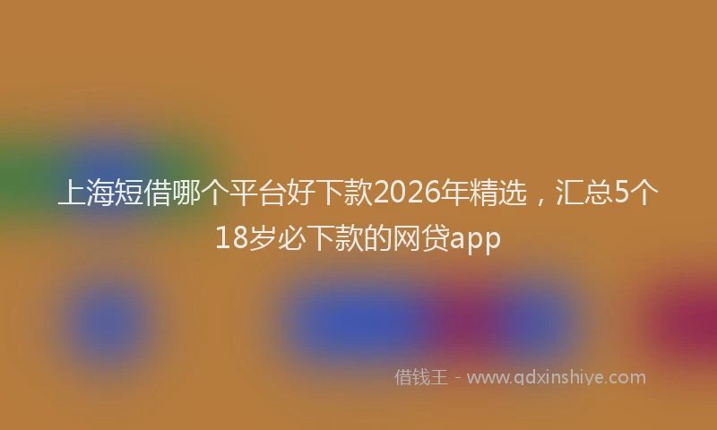 上海短借哪个平台好下款2026年精选，汇总5个18岁必下款的网贷app