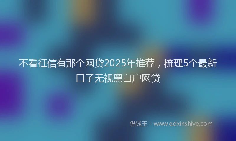 不看征信有那个网贷2025年推荐，梳理5个最新口子无视黑白户网贷
