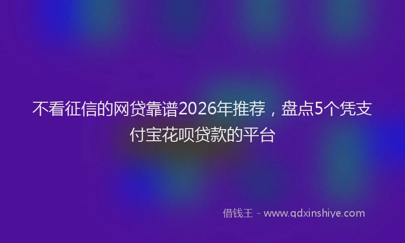 不看征信的网贷靠谱2026年推荐，盘点5个凭支付宝花呗贷款的平台