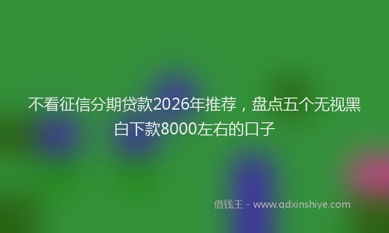 不看征信分期贷款2026年推荐，盘点五个无视黑白下款8000左右的口子