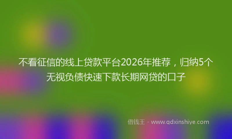 不看征信的线上贷款平台2026年推荐，归纳5个无视负债快速下款长期网贷的口子