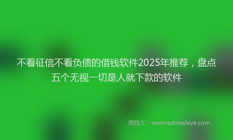 不看征信不看负债的借钱软件2025年推荐，盘点五个无视一切是人就下款的软件