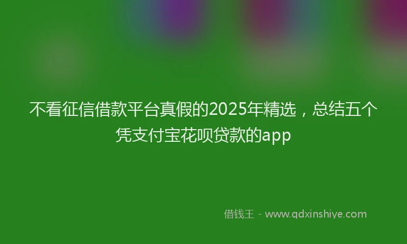 不看征信借款平台真假的2025年精选，总结五个凭支付宝花呗贷款的app