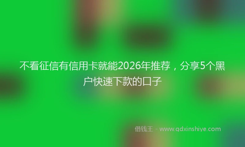 不看征信有信用卡就能2026年推荐，分享5个黑户快速下款的口子