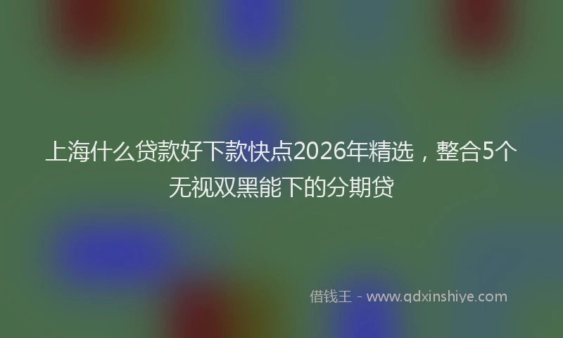 上海什么贷款好下款快点2026年精选，整合5个无视双黑能下的分期贷