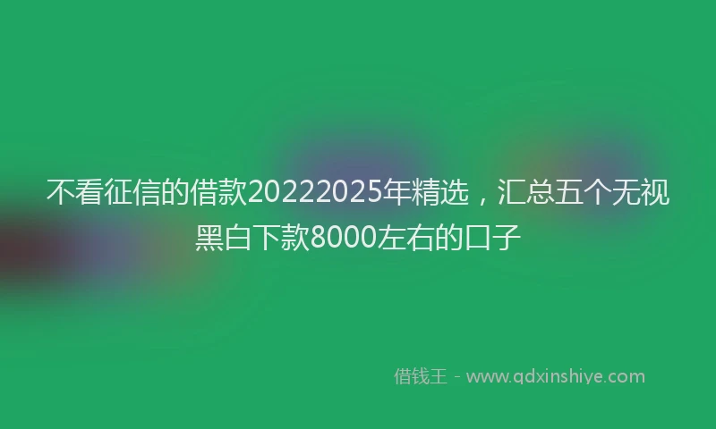 不看征信的借款20222025年精选，汇总五个无视黑白下款8000左右的口子