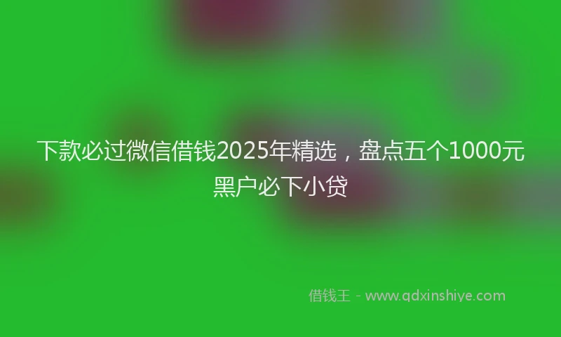 下款必过微信借钱2025年精选，盘点五个1000元黑户必下小贷