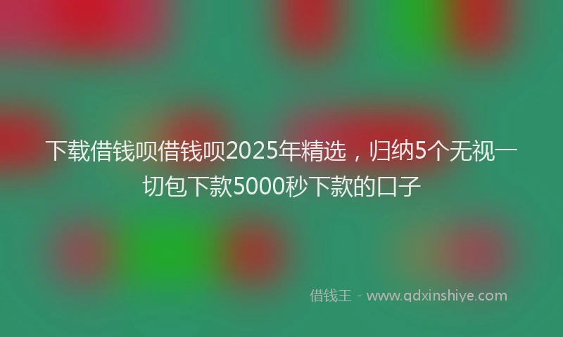 下载借钱呗借钱呗2025年精选，归纳5个无视一切包下款5000秒下款的口子