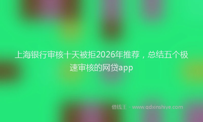 上海银行审核十天被拒2026年推荐，总结五个极速审核的网贷app