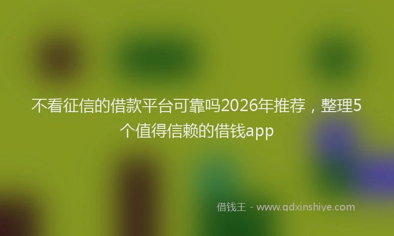 不看征信的借款平台可靠吗2026年推荐，整理5个值得信赖的借钱app