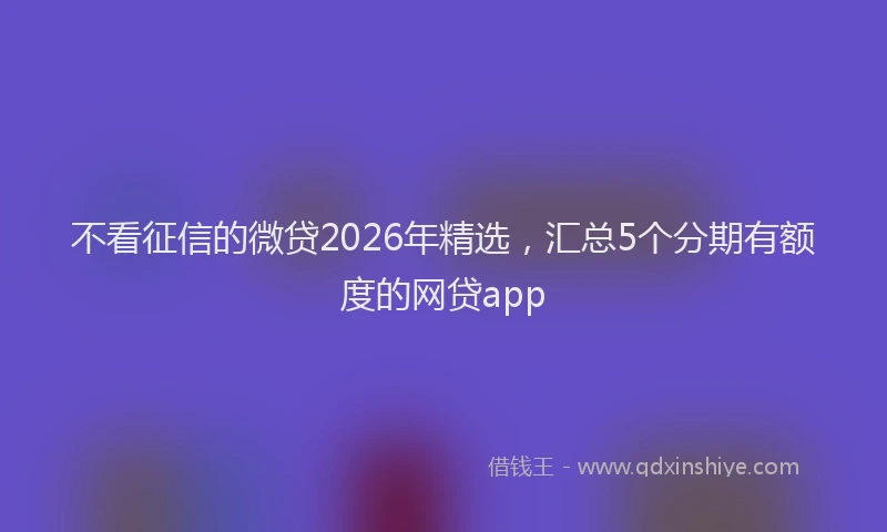 不看征信的微贷2026年精选，汇总5个分期有额度的网贷app