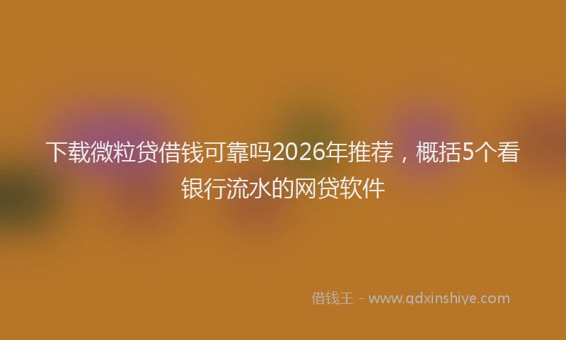 下载微粒贷借钱可靠吗2026年推荐，概括5个看银行流水的网贷软件