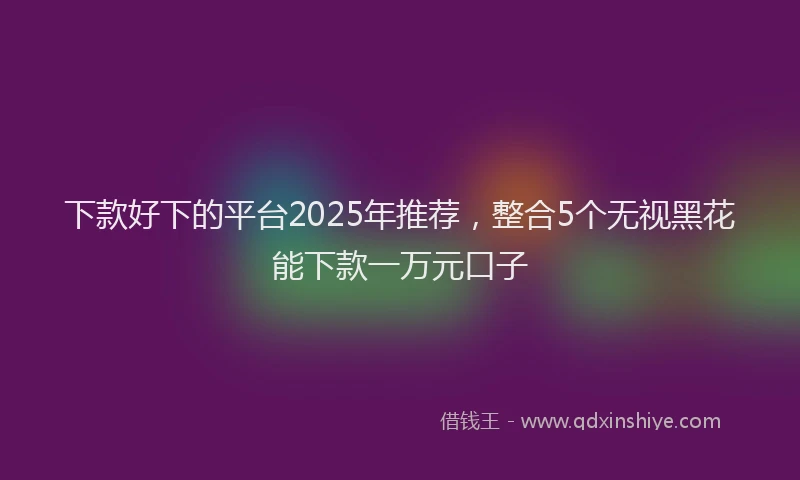 下款好下的平台2025年推荐，整合5个无视黑花能下款一万元口子