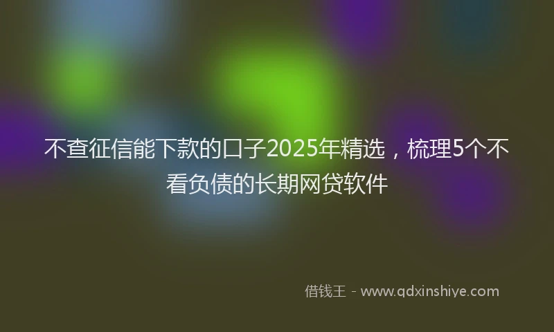 不查征信能下款的口子2025年精选，梳理5个不看负债的长期网贷软件