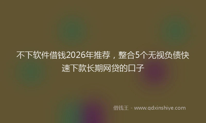 不下软件借钱2026年推荐，整合5个无视负债快速下款长期网贷的口子
