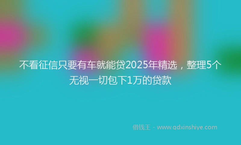 不看征信只要有车就能贷2025年精选，整理5个无视一切包下1万的贷款