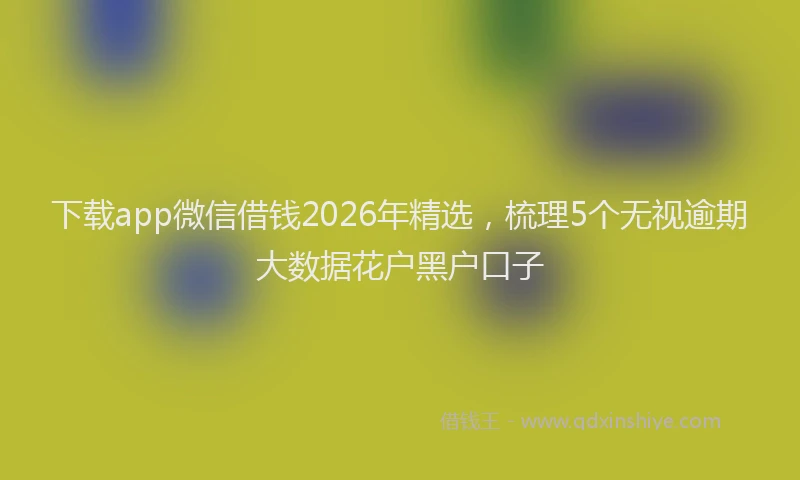 下载app微信借钱2026年精选，梳理5个无视逾期大数据花户黑户口子