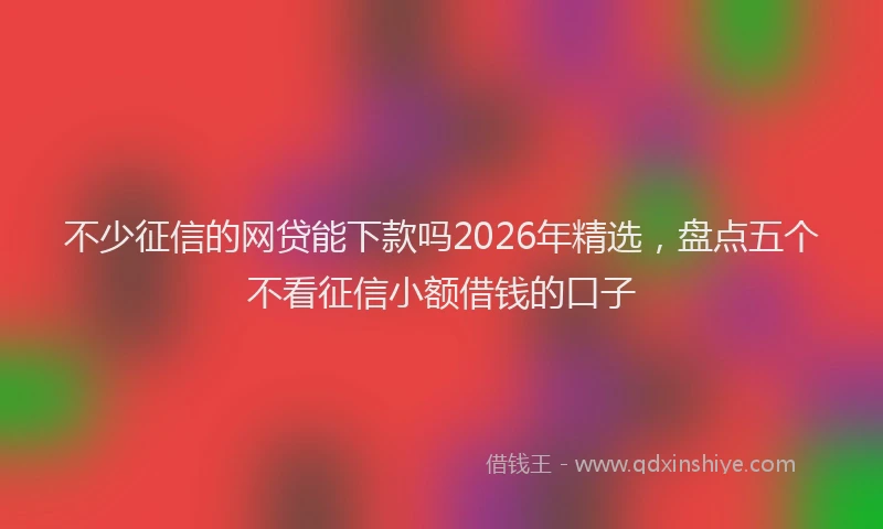 不少征信的网贷能下款吗2026年精选，盘点五个不看征信小额借钱的口子