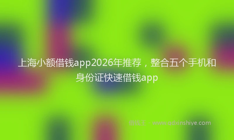 上海小额借钱app2026年推荐，整合五个手机和身份证快速借钱app