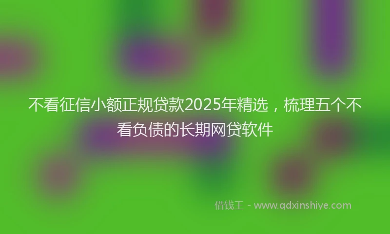 不看征信小额正规贷款2025年精选，梳理五个不看负债的长期网贷软件