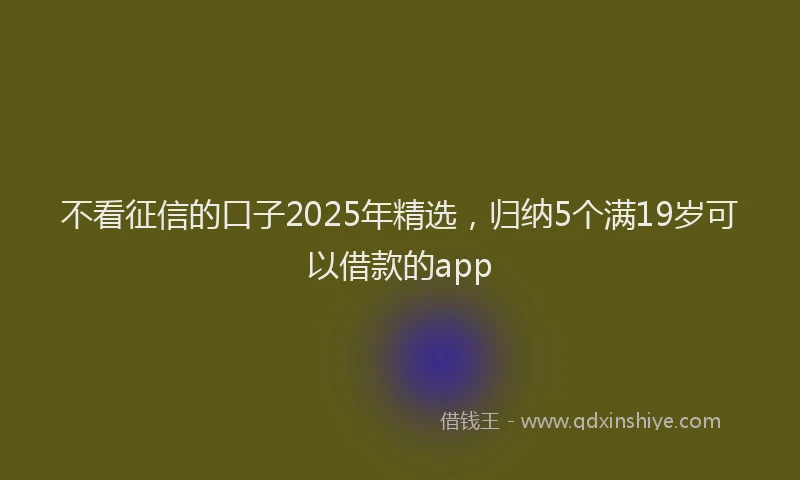 不看征信的口子2025年精选,归纳5个满19岁可以借款的app