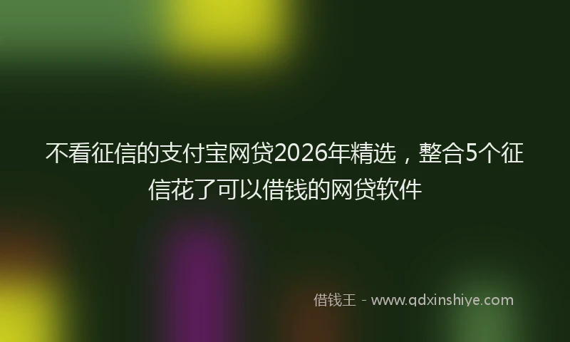 不看征信的支付宝网贷2026年精选，整合5个征信花了可以借钱的网贷软件