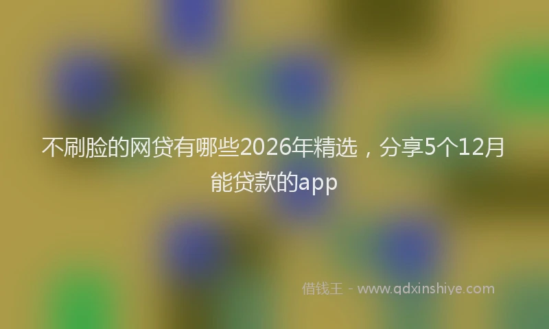 不刷脸的网贷有哪些2026年精选，分享5个12月能贷款的app