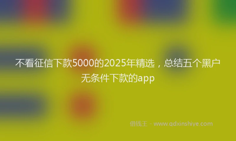 不看征信下款5000的2025年精选，总结五个黑户无条件下款的app