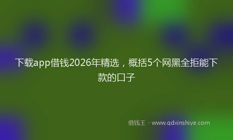 下载app借钱2026年精选，概括5个网黑全拒能下款的口子