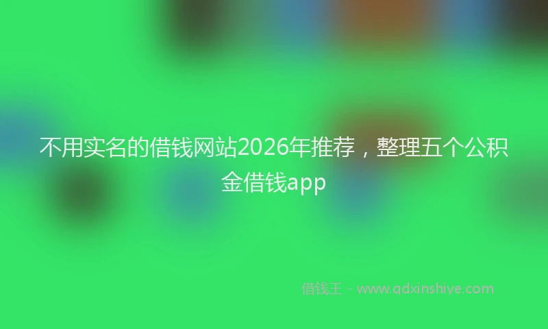 不用实名的借钱网站2026年推荐，整理五个公积金借钱app