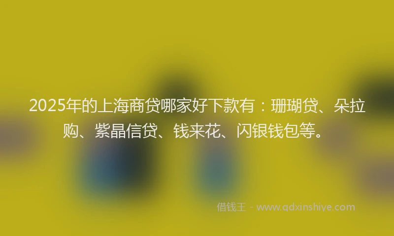 2025年的上海商贷哪家好下款有：珊瑚贷、朵拉购、紫晶信贷、钱来花、闪银钱包等。