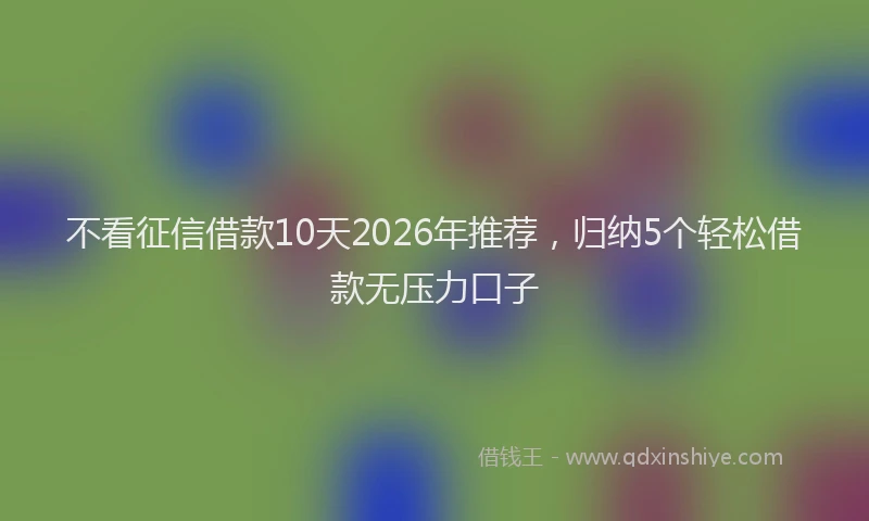 不看征信借款10天2026年推荐,归纳5个轻松借款无压力口子