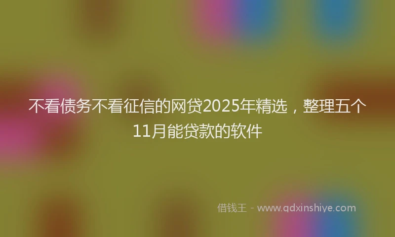不看债务不看征信的网贷2025年精选，整理五个11月能贷款的软件