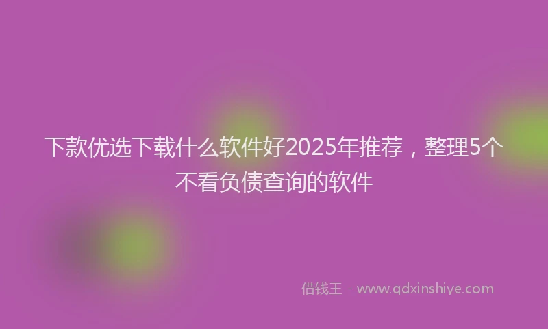 下款优选下载什么软件好2025年推荐，整理5个不看负债查询的软件