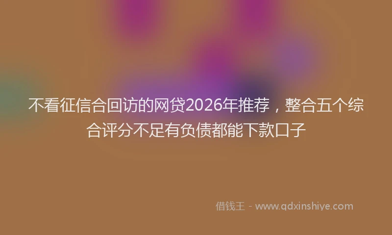 不看征信合回访的网贷2026年推荐，整合五个综合评分不足有负债都能下款口子