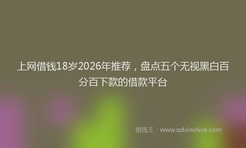 上网借钱18岁2026年推荐，盘点五个无视黑白百分百下款的借款平台