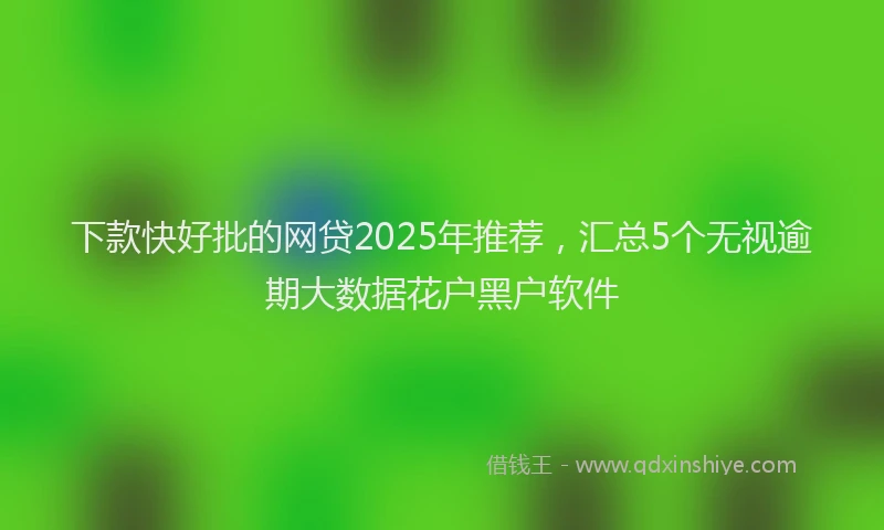 下款快好批的网贷2025年推荐，汇总5个无视逾期大数据花户黑户软件
