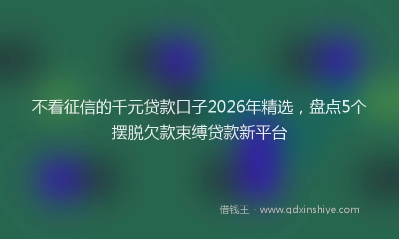 不看征信的千元贷款口子2026年精选，盘点5个摆脱欠款束缚贷款新平台