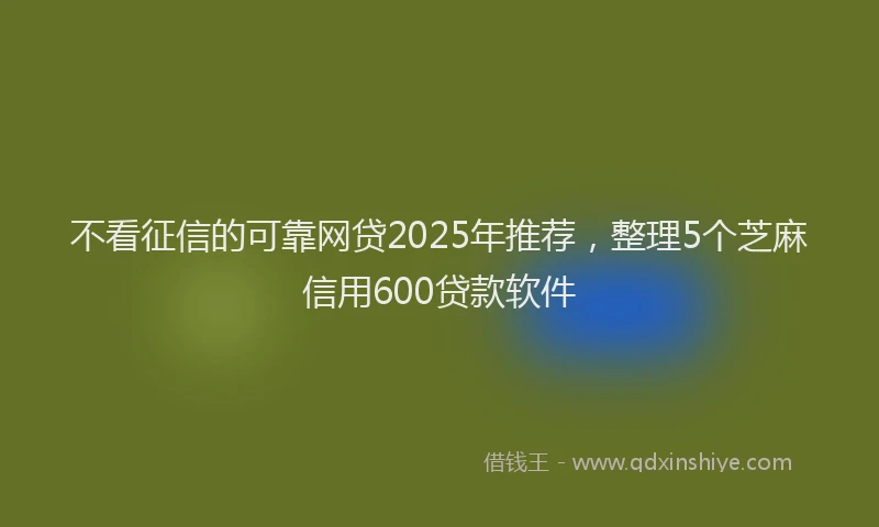 不看征信的可靠网贷2025年推荐，整理5个芝麻信用600贷款软件