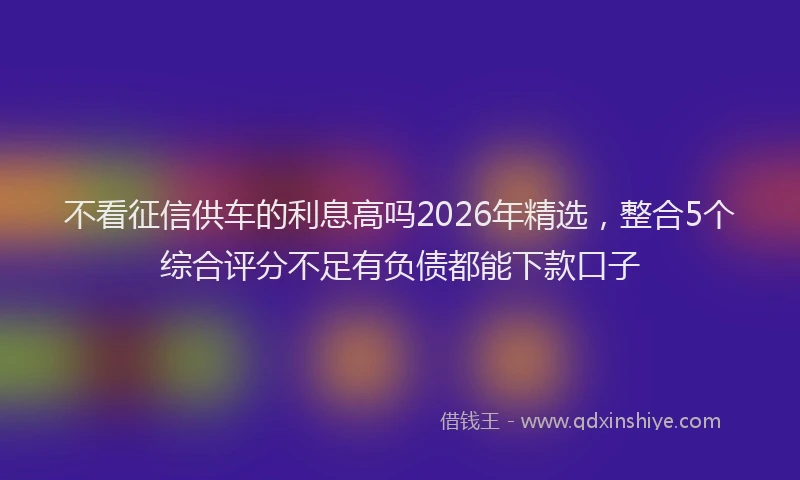 不看征信供车的利息高吗2026年精选,整合5个综合评分不足有负债都能下款口子