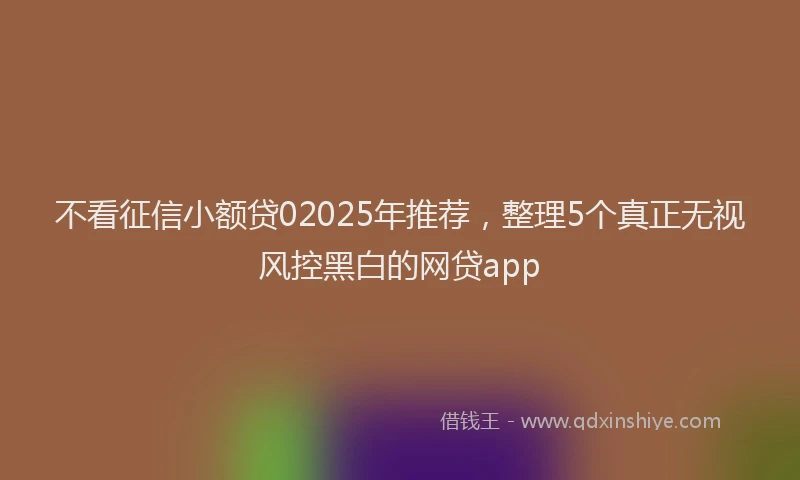 不看征信小额贷02025年推荐，整理5个真正无视风控黑白的网贷app
