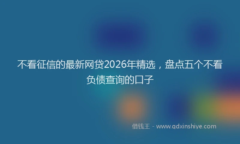 不看征信的最新网贷2026年精选，盘点五个不看负债查询的口子