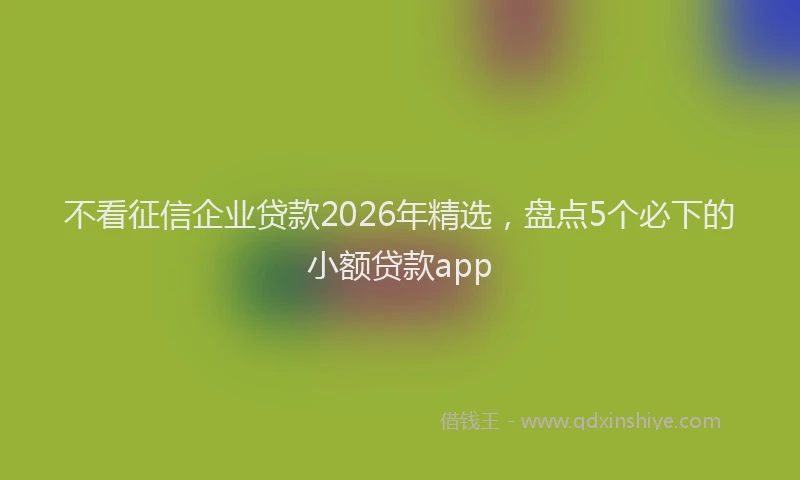 不看征信企业贷款2026年精选，盘点5个必下的小额贷款app