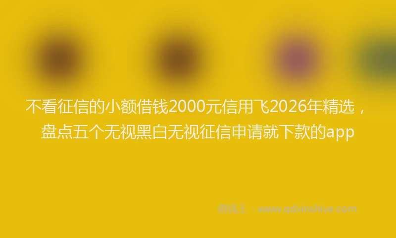 不看征信的小额借钱2000元信用飞2026年精选，盘点五个无视黑白无视征信申请就下款的app