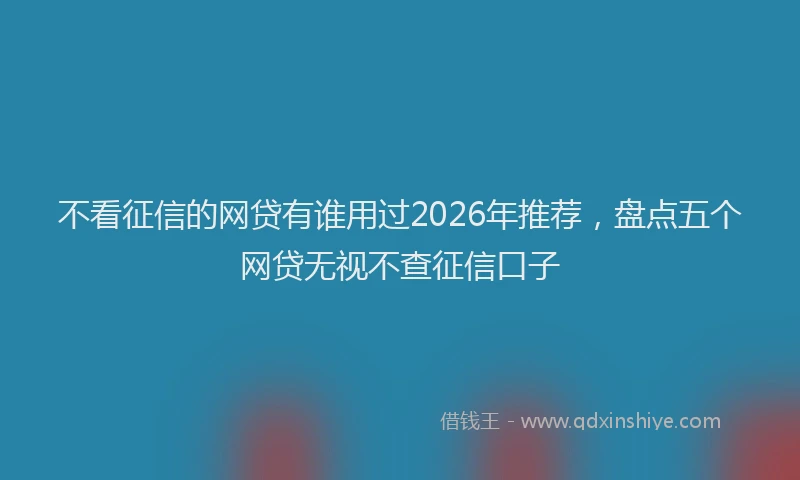 不看征信的网贷有谁用过2026年推荐，盘点五个网贷无视不查征信口子